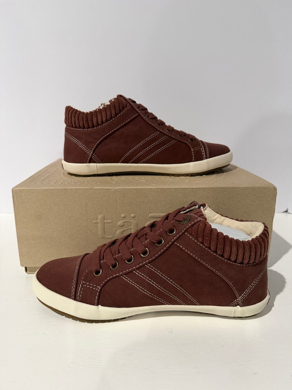 Taos Startup Womens Midtop Sneakers Cappuccino Distressed Brown Sz 6 NEW